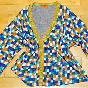 MISSONI Oversized Checkered Grampa Knit Sweater 46